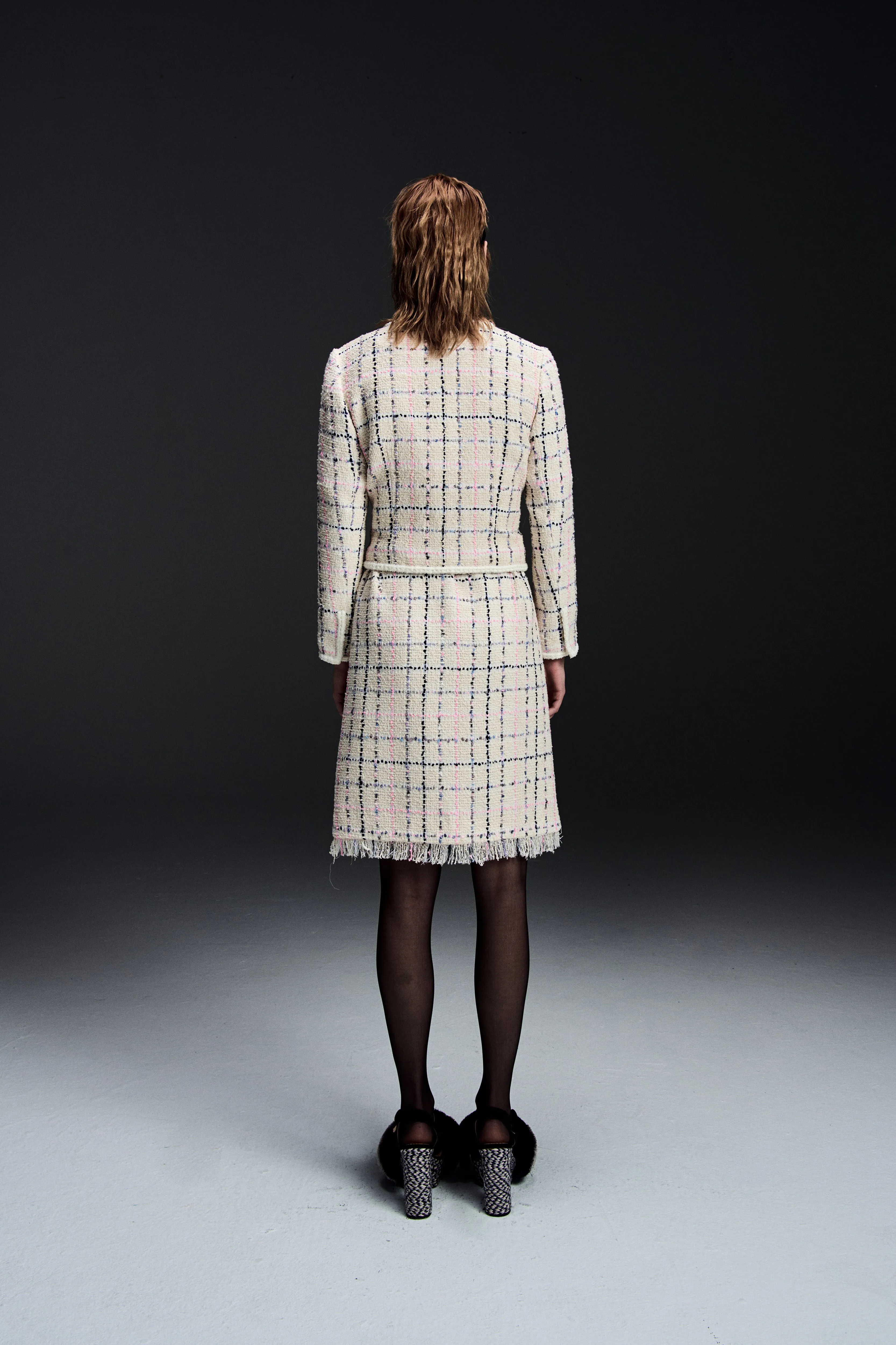 Marion Stylish Tweed Dress