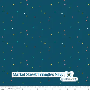 Market Street Triangles Navy Yardage by Heather Peterson| Riley Blake Designs