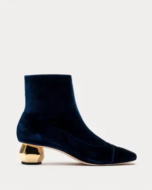 Marnie Boot Stretch Velvet Navy