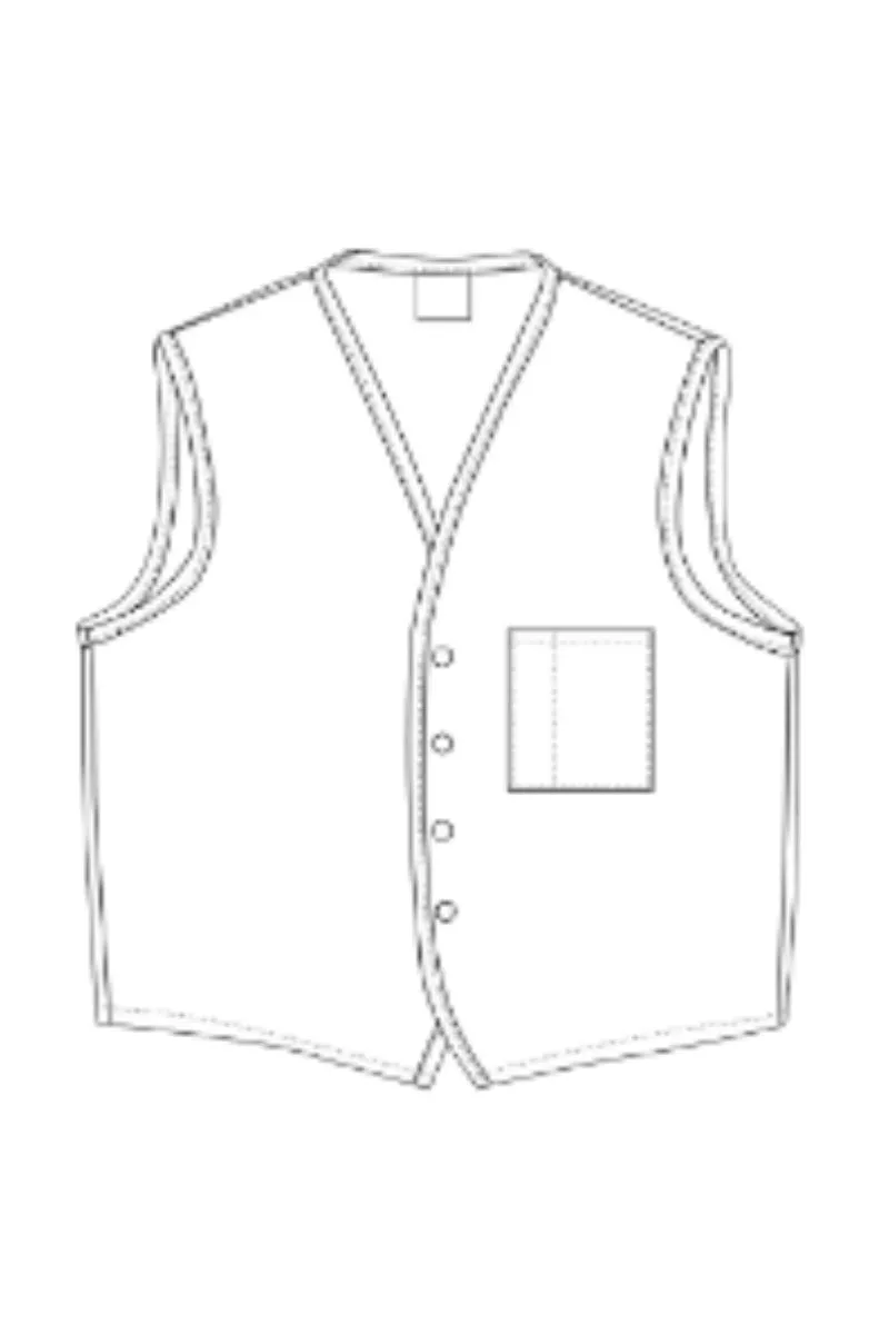 Maroon 4-Button Unisex Vest with 1 Pocket