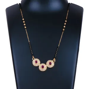 Maroon Dimond Mangal sutra Brass Mangalsutra