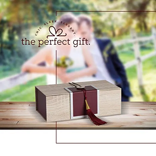 Maroon Gift Box With Tassel 8 Pack 7x4x2.5