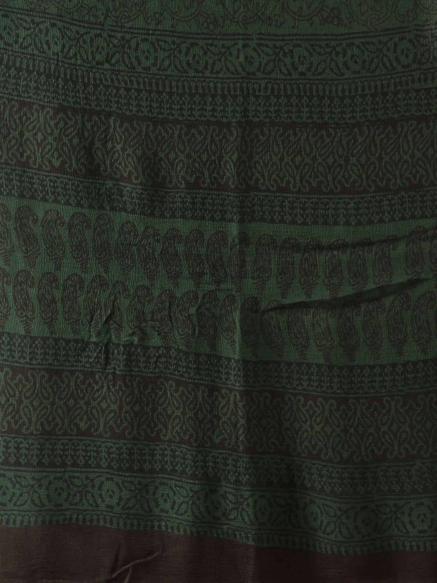 Maroon Hunter Green Bagh Hand Block Printed Cotton Suit-Salwar Fabric With Chiffon Dupatta (Set of 3) - SU01HB409