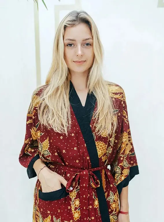 Maroon Kimono Robe