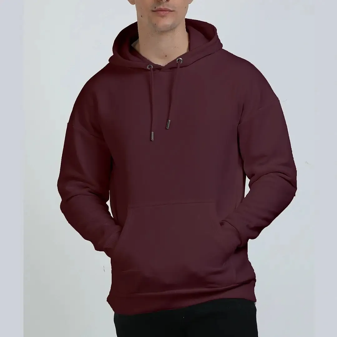 Maroon Oversized Hoodie for Men (Heavyweight)