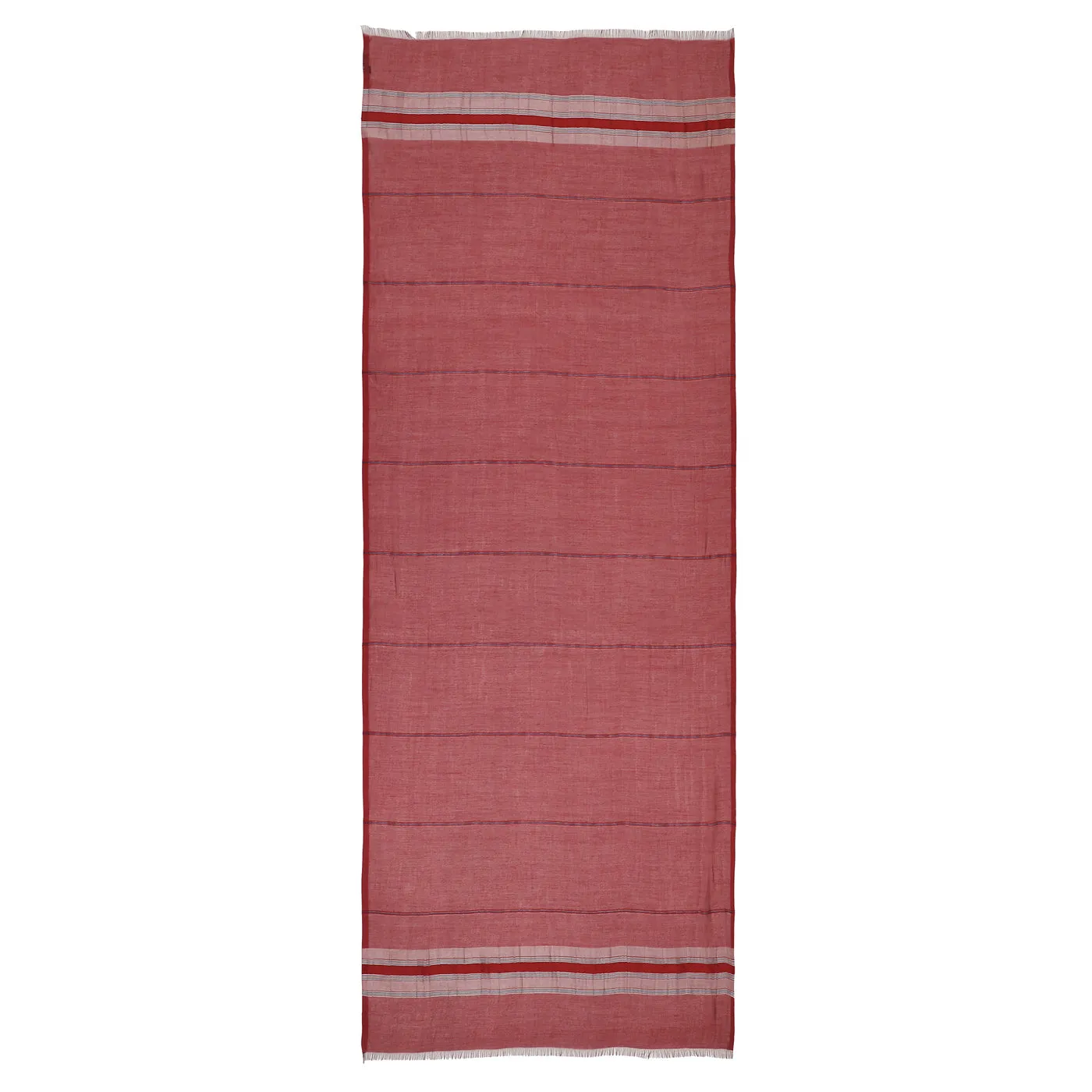 Maroon Striped Silk Tencel Dupatta