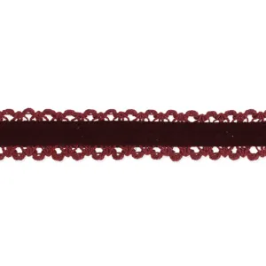 Maroon Velvet & Crochet Choker