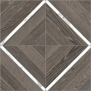 Marquetry Aspen Sequoia With Statuario Matte Glazed Porcelain Mosaic