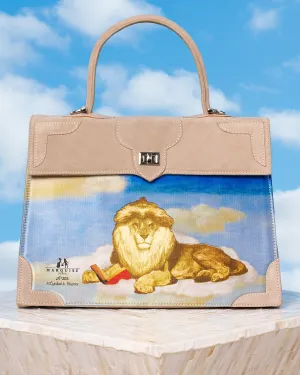 Marquise Le Lion Top Handle Shoulder Bag in Taupe