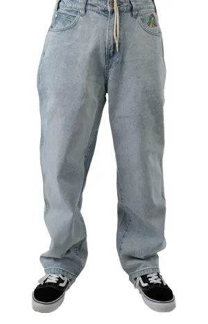 Martian Blue Baggy Denim Pants