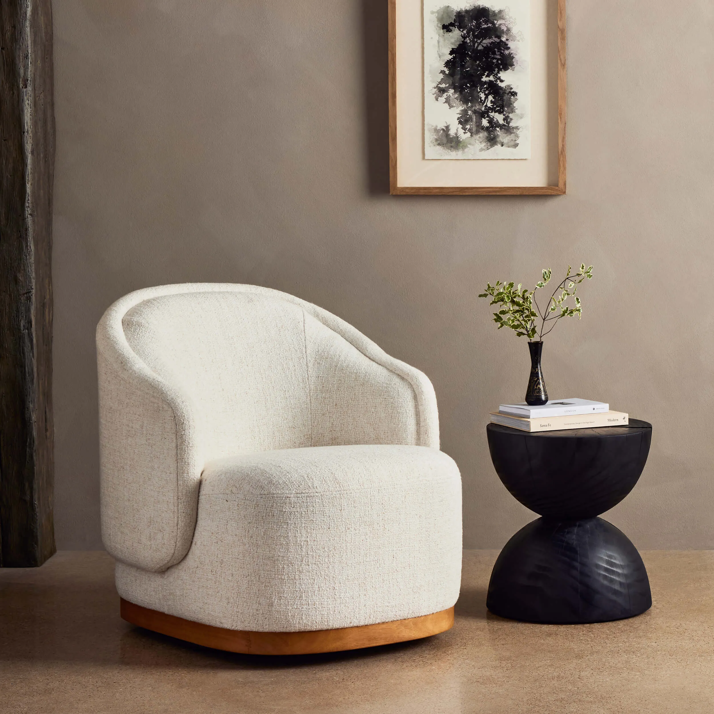 Martine Swivel Chair, Omari Natural