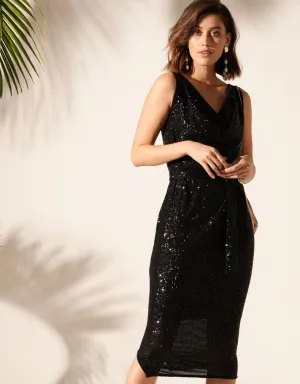 Martinique Reversible Dress Black Sequin