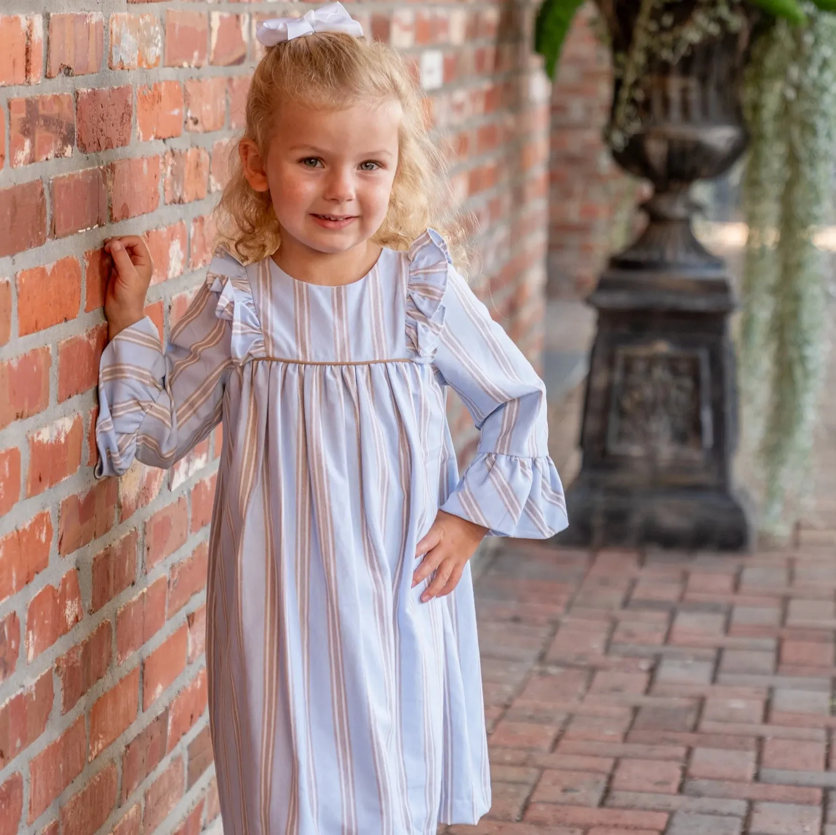 Marty- Blue/Brown Stripe Dress