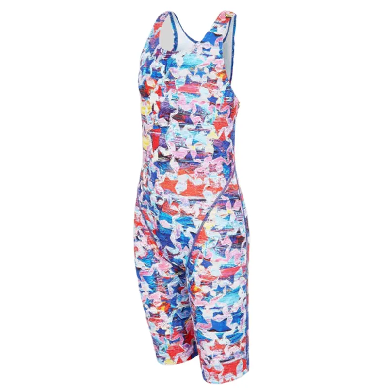 Maru Girls Swimwear - Lucky Star Pacer Legsuit - Blue/Red