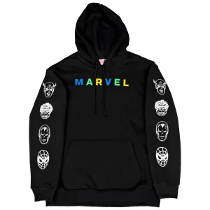 Marvel Brand Text Embroidery Hoodie With Character Sleeve Prints