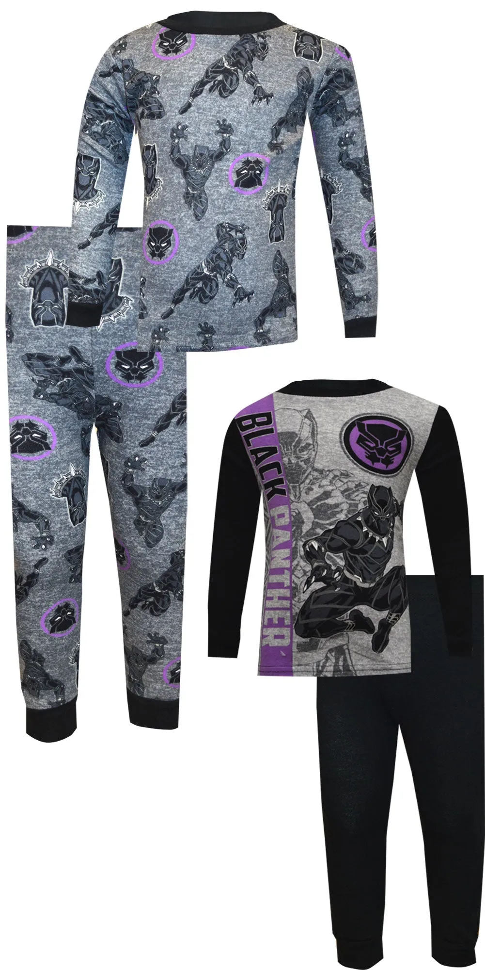 Marvel Comics Black Panther 4 Piece Cotton Pajama Set