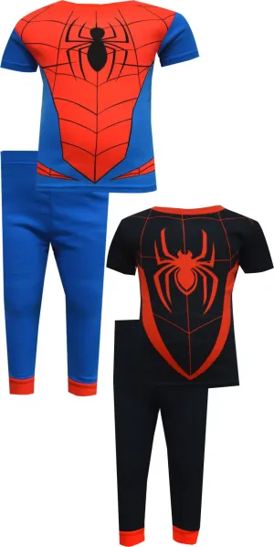 Marvel Comics Spiderman Costume 4 Piece Cotton Toddler Pajamas