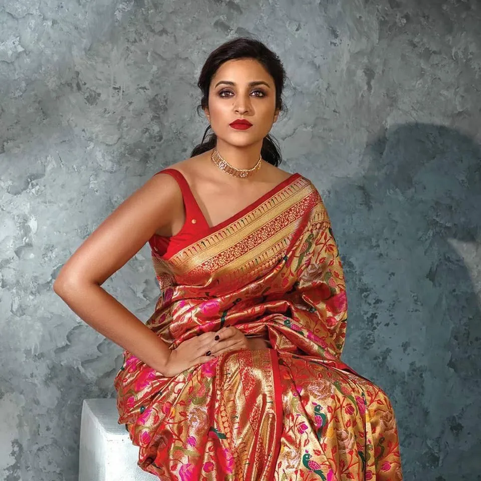 Marvellous Red Paithani Silk Saree With Profuse Blouse Piece