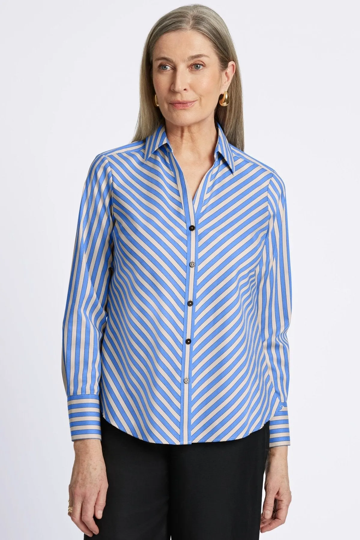 Mary Essential Stretch Striped No Iron Shirt