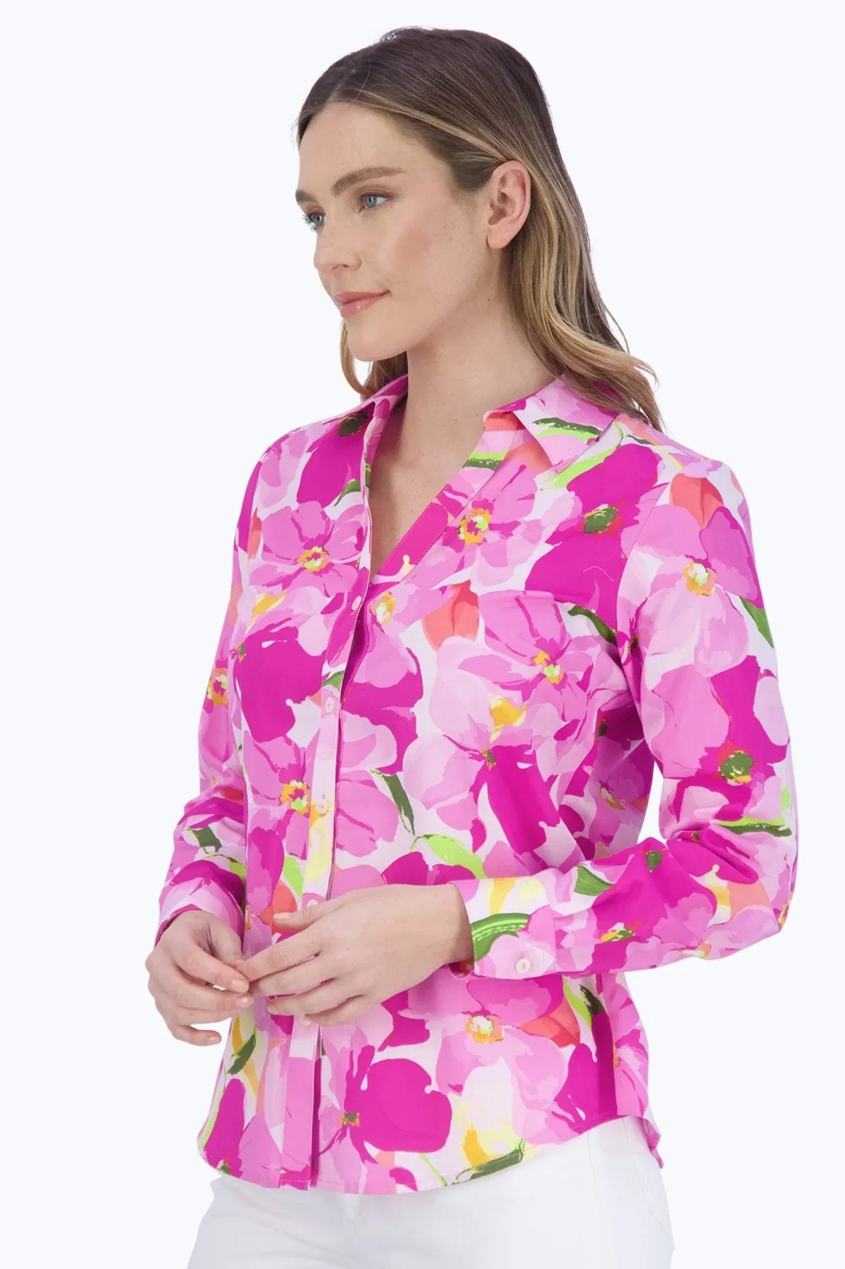 Mary No Iron Large Floral Shirt