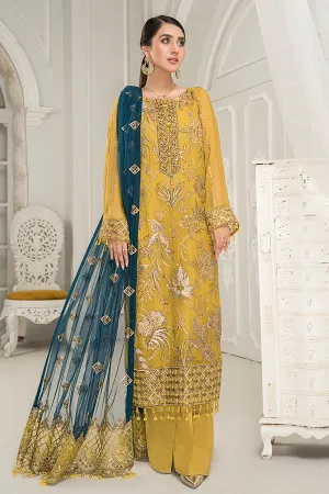 Maryam's Festive Chiffon Collection Vol-22 – D-05 Maize Gold