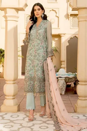 Maryam's Luxury Embroidered Vol-21 – D-11 Azure Seashell