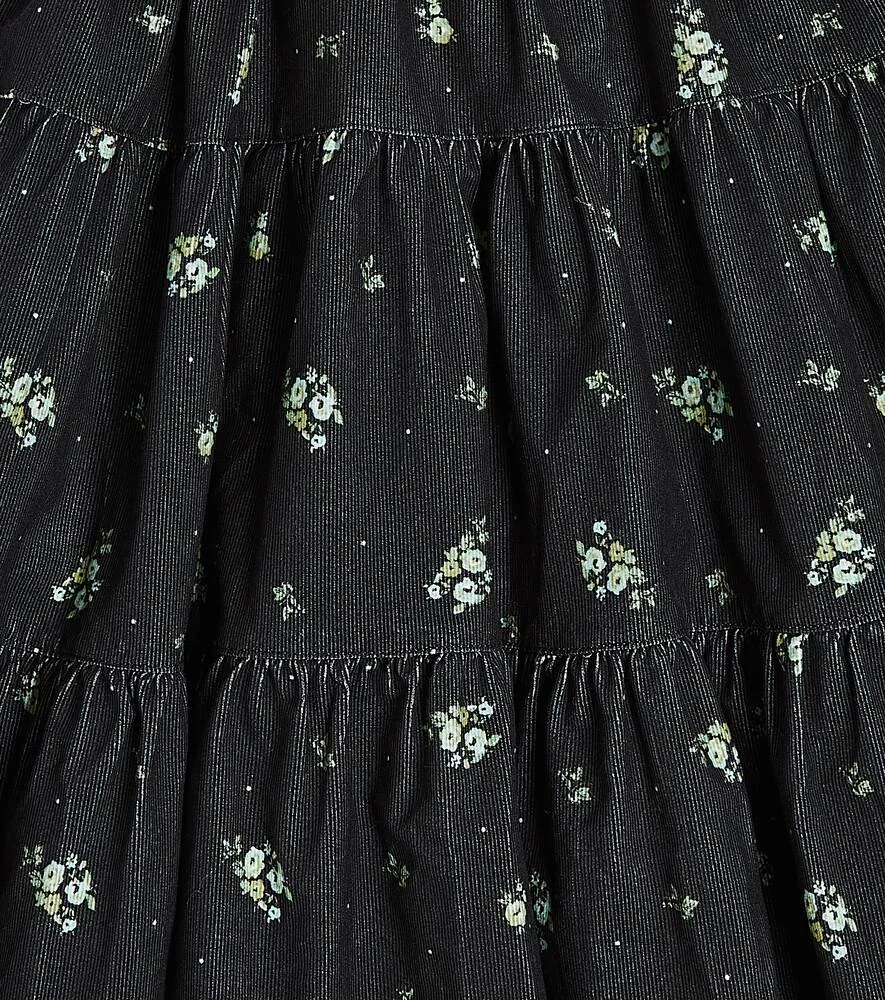 Maryjane skirt with floral print C'era una volta, black