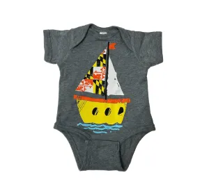 Maryland Sail Boat (Ice Blue) / Baby Onesie