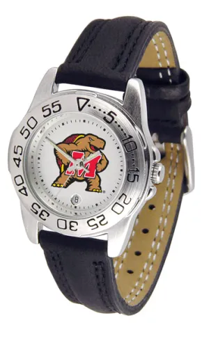 Maryland Terrapins Sport Leather Ladies Watch