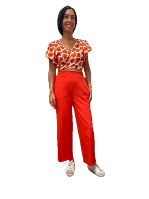 Maryley red wide leg pants