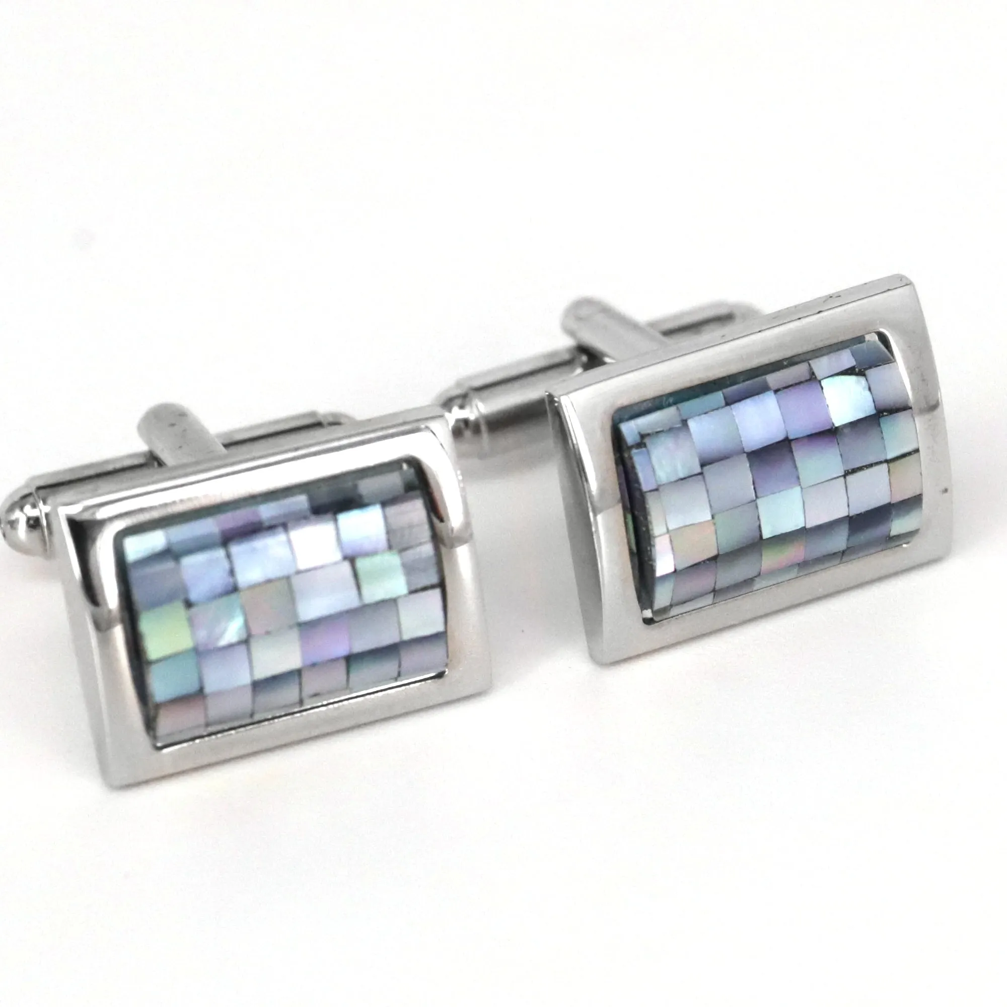 MarZthomson Dull Purple Tiles Embed Cufflinks (Online Exclusive)