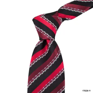 Marzthomson Striped Tie with red and black satin finishing stripe (Online Exclusive)