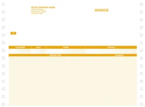 MAS 90 & MAS 200 Continuous Short Service Invoice Form