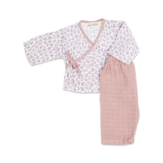 Masilo Organic Muslin Kimono Lounge Set - Meadow