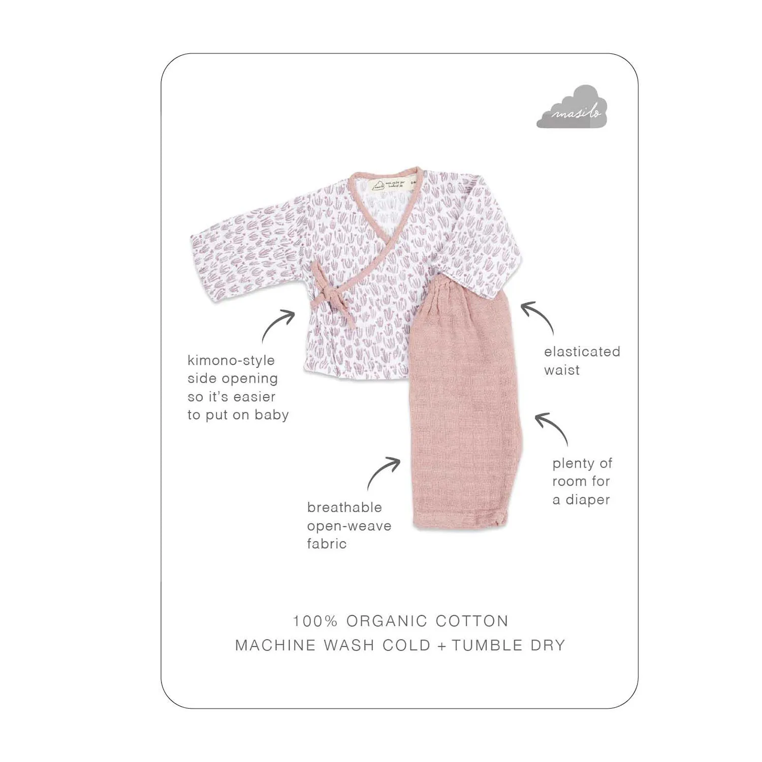 Masilo Organic Muslin Kimono Lounge Set - Meadow