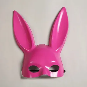 Masquerade Sexy Playboy Bunny Rabbit Ears Mask - Gloss Hot Pink