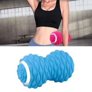 Massage Fitness Electric Silicone Massage Ball Muscle Relaxation Fascia Ball Peanut Shape Yoga Ball(Blue)