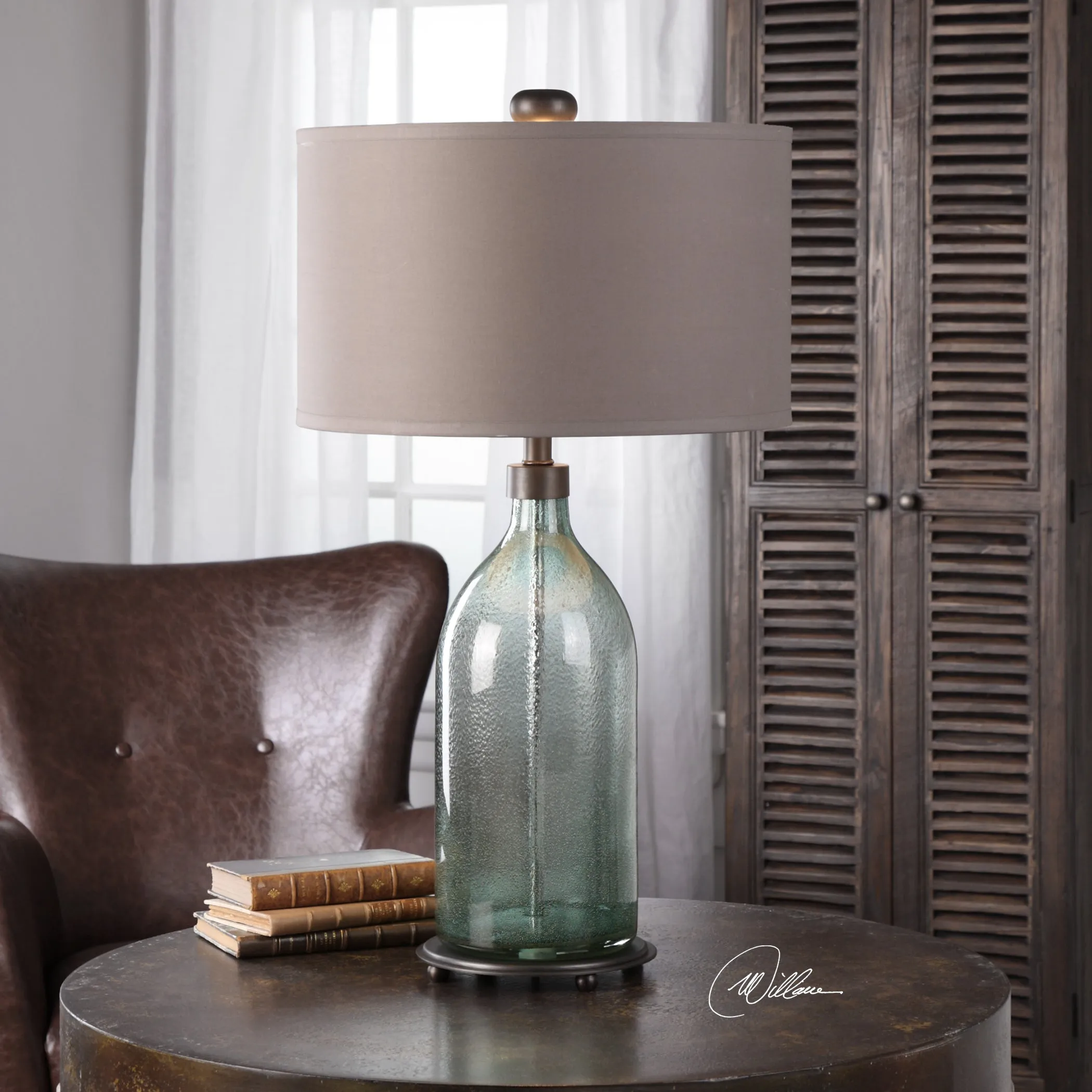 Massana Gray Glass Table Lamp