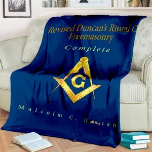 Master Mason Blue Lodge Blanket - Blue & Gold