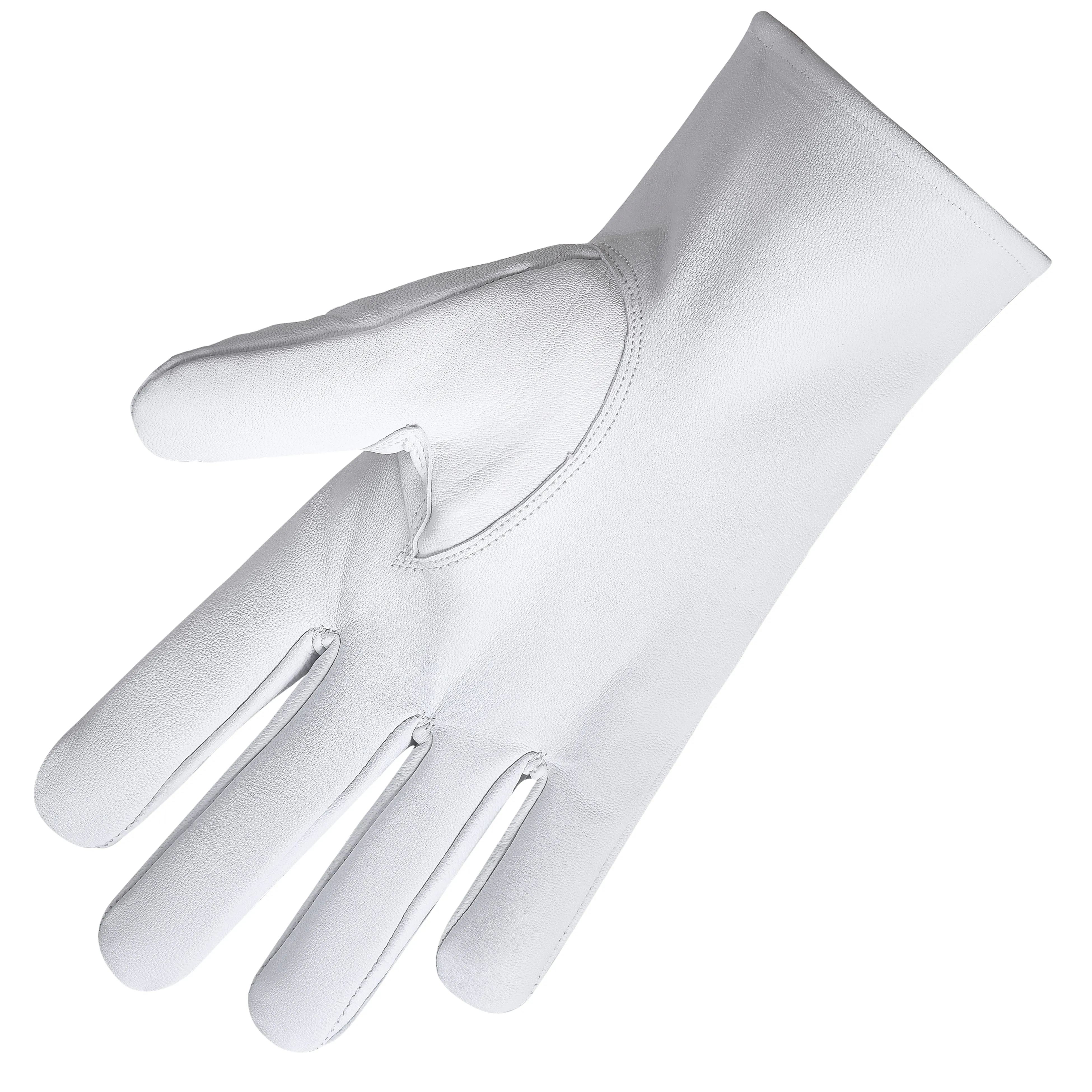 Master Mason Blue Lodge Gloves - Pure White Leather