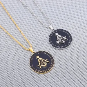 Master Mason Blue Lodge Necklace - Silver, Black & Gold