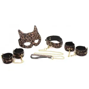 Master Series Wild Sex 7 Piece Bondage Set Leopard Print