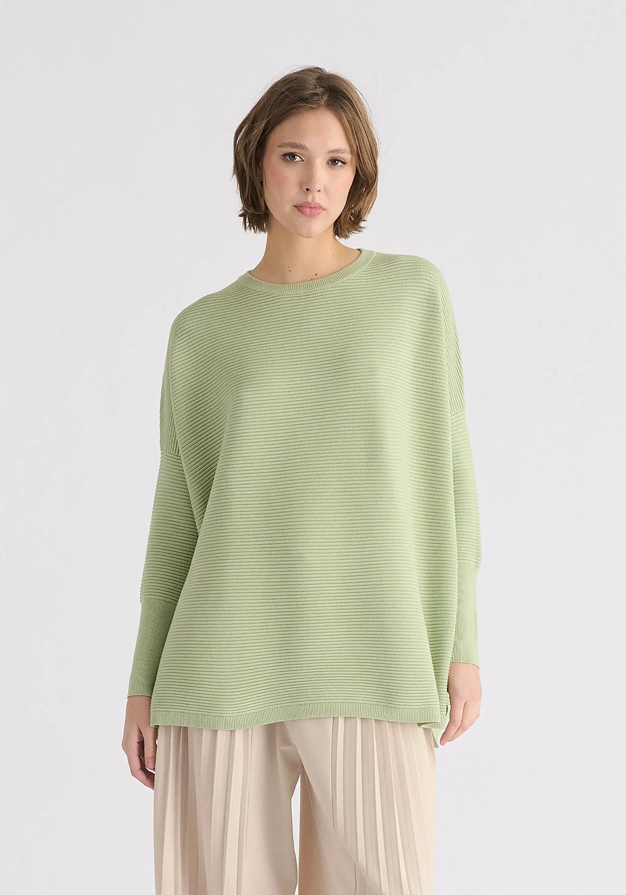 Matcha Green Paisie Ribbed Jumper