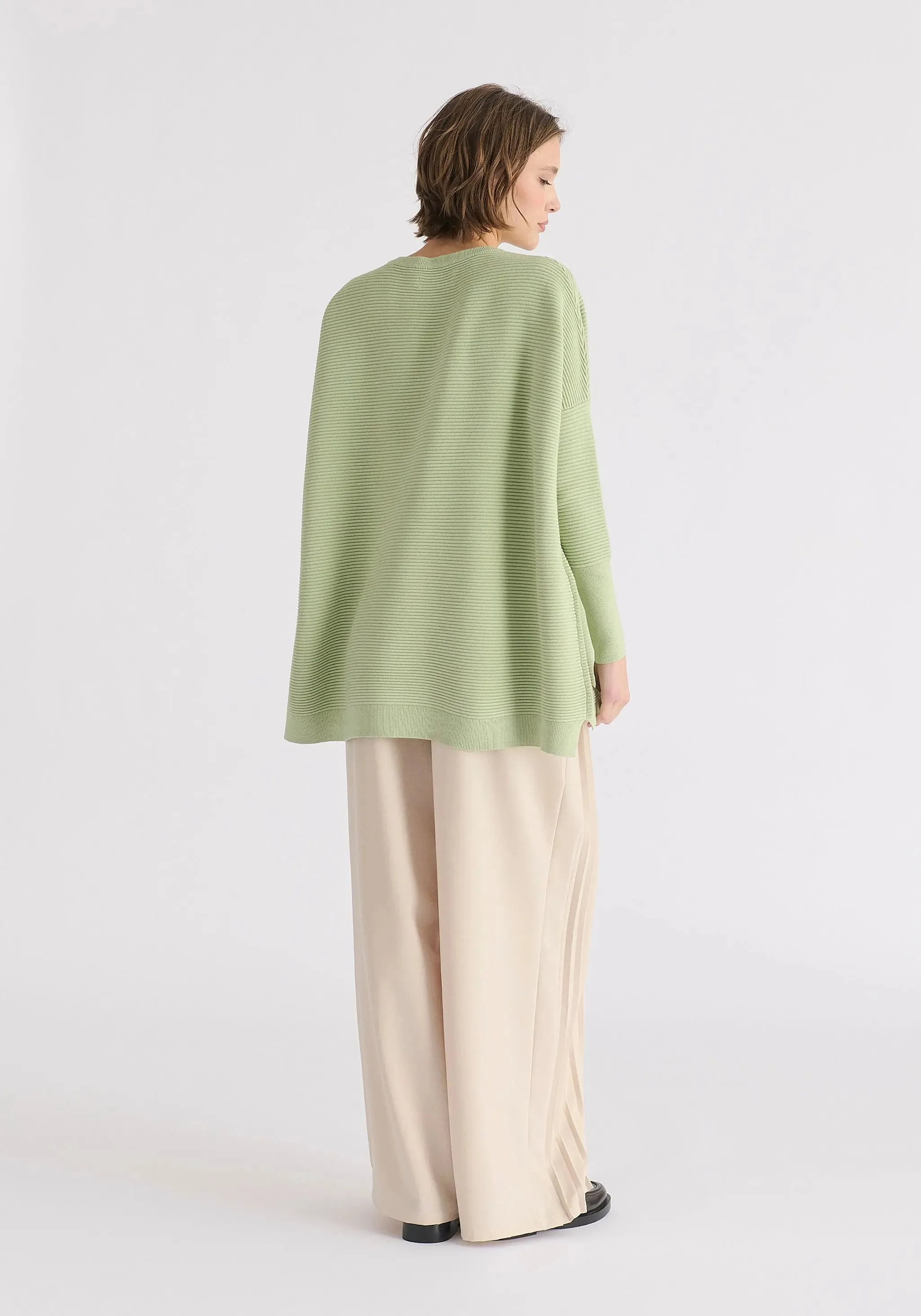 Matcha Green Paisie Ribbed Jumper