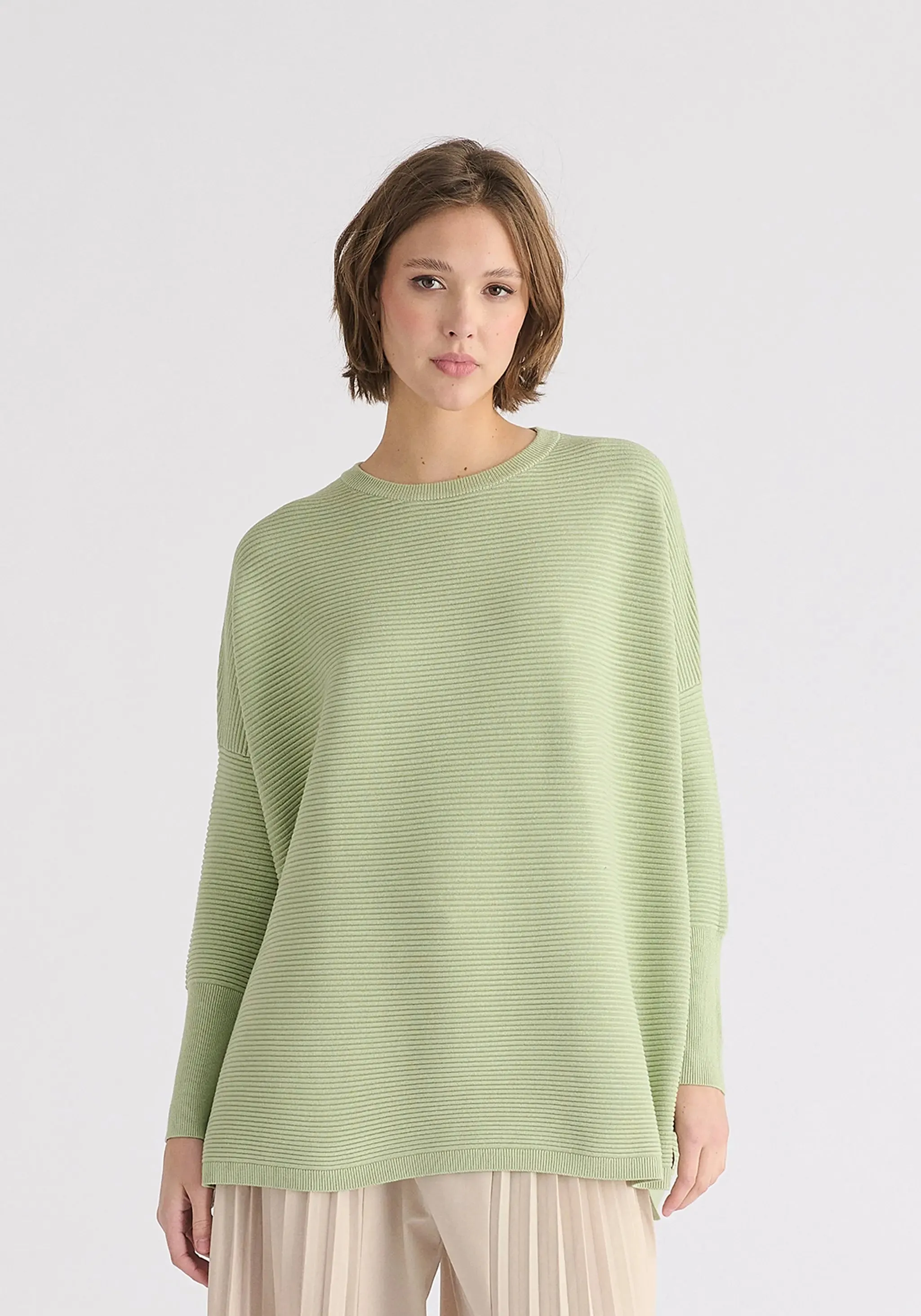 Matcha Green Paisie Ribbed Jumper