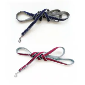 Matching Gray Flannel Dog Leash Brugundy OR Navy