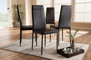 Matiese Brown Faux Leather Upholstered Dining Chair - 4pcs