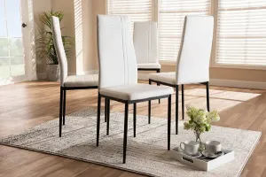 Matiese White Faux Leather Upholstered Dining Chair - 4pcs