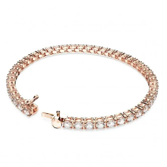 Matrix Rose Gold-Tone Plated White Tennis Bracelet