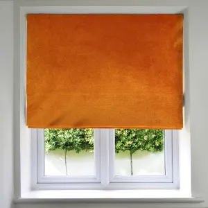 Matt Burnt Orange Velvet Roman Blind